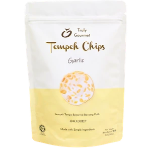 Truly Gourmet Garlic Tempeh Chips 80g pack