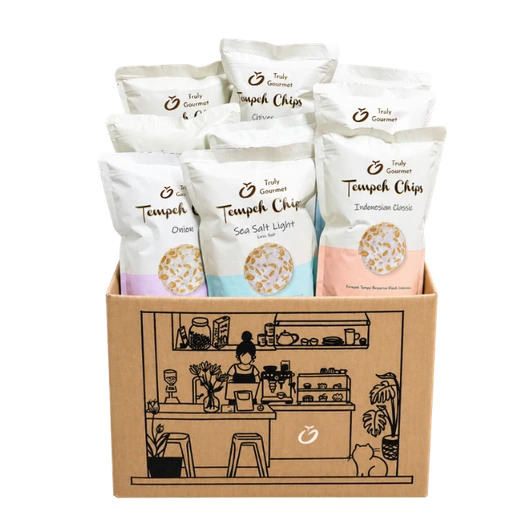 Truly Gourmet 12-pack tempeh chips gift box