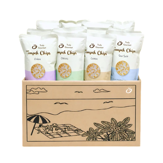 Truly Gourmet 24-pack tempeh chips gift box