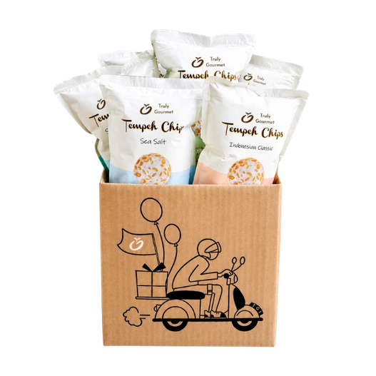 Truly Gourmet 6-pack tempeh chips gift box